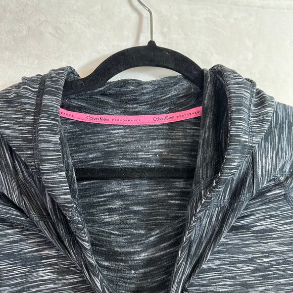Calvin Klein Womens Sweatshirt Hoodie Large‎ Dark Gray Moisture Wick Fleece Cowl - Picture 4 of 9
